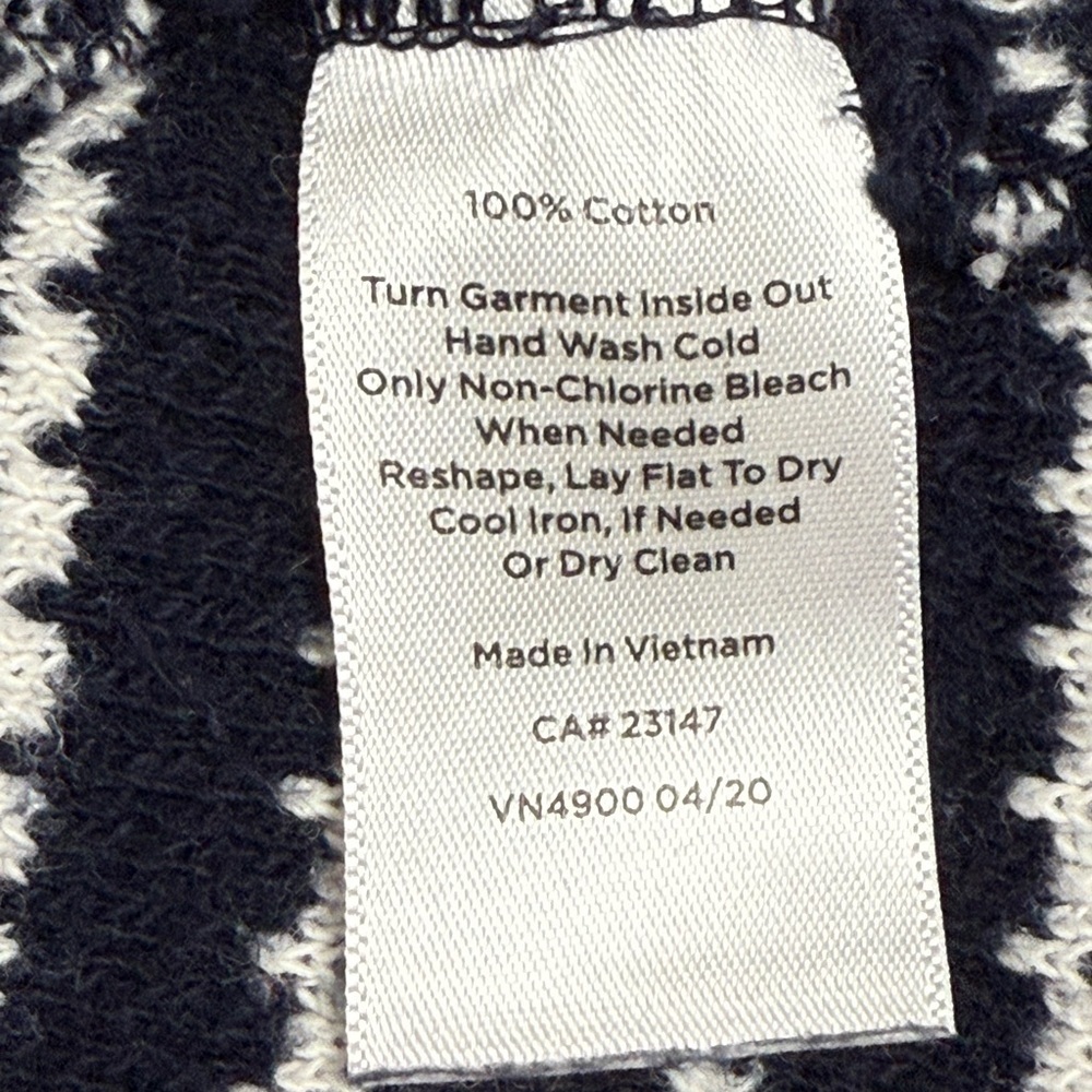 Talbots Navy White Striped Sweater 3/4 Sleeve Button Shoulder Nautical Style LP - Picture 4 of 6